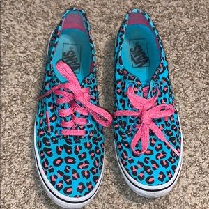 Cheetah vans Aqua and pink read DESC on size